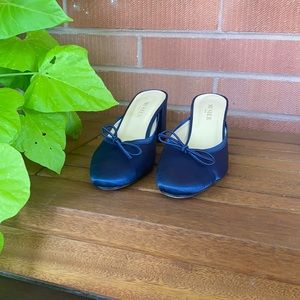 Musier Paris heeled blue mules